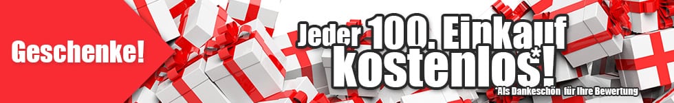 Jeder 100. Einkauf kostenlos!