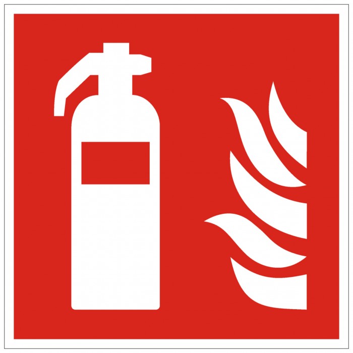 Brandschutzschild Feuerlöscher nach ISO 7010 200x200 mm