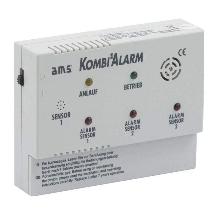 AMS KOMBIALARM für Narkosegas, 12V DC mit Schaltausgang